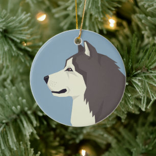 Alaskan Malamute Ceramic Ornament