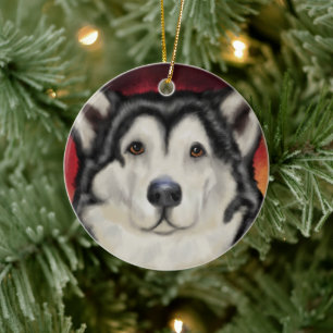 Alaskan Malamute Ceramic Ornament