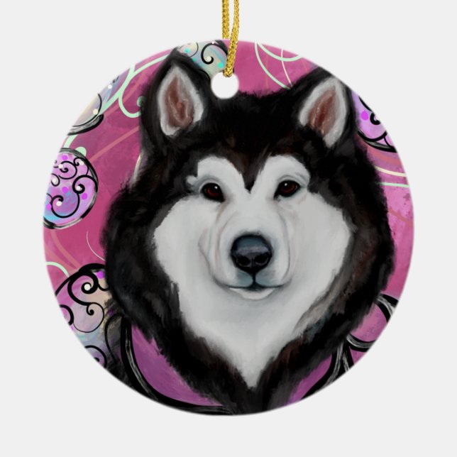 Alaskan Malamute                       Ceramic Ornament (Front)