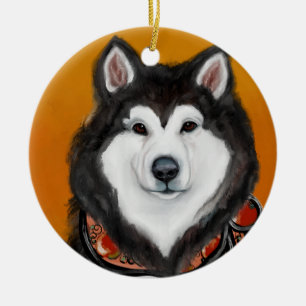 Alaskan Malamute Ceramic Ornament