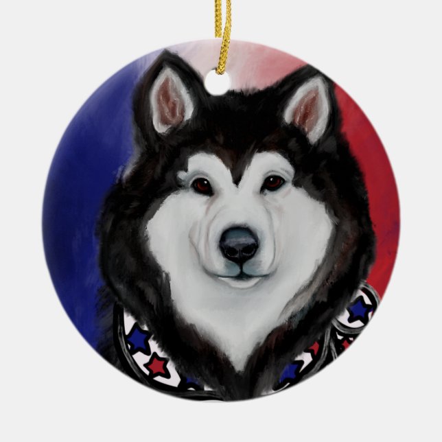 Alaskan Malamute                      Ceramic Ornament (Front)