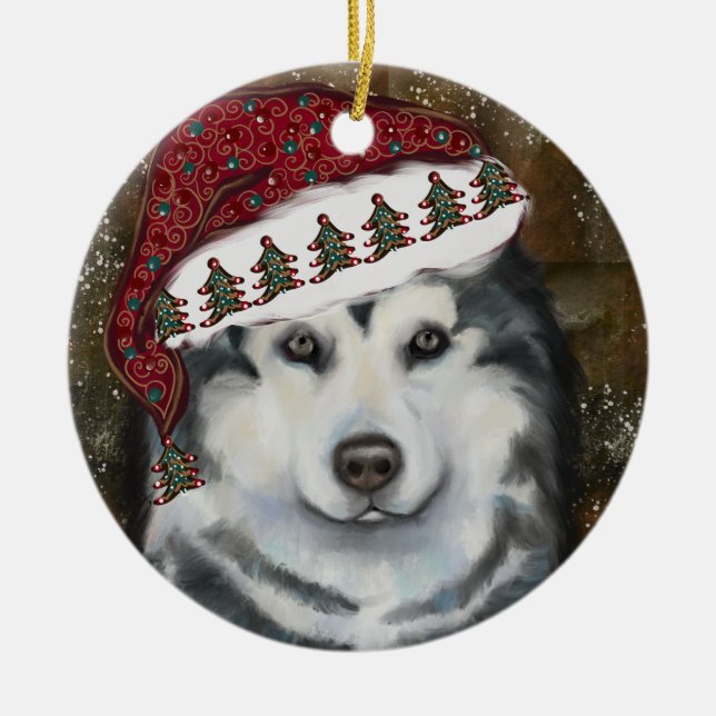 Alaskan Malamute                 Ceramic Ornament (Front)