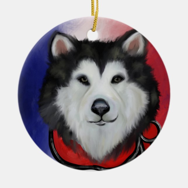 Alaskan Malamute                      Ceramic Ornament (Front)