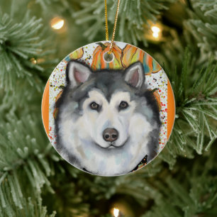 Alaskan Malamute Ceramic Ornament