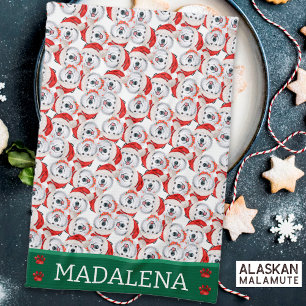 Alaskan Malamute Christmas Dog Kitchen Towel