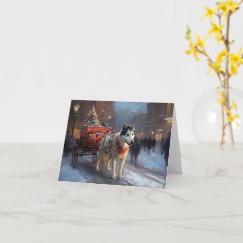 Alaskan Malamute Christmas Festive Season Card