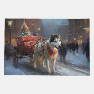 Alaskan Malamute Christmas Festive Season Doormat