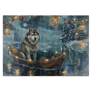 Alaskan Malamute Christmas Festive Voyage Cutting Board