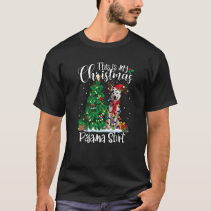 Alaskan Malamute Christmas Lights Pajama Dog T-Shirt