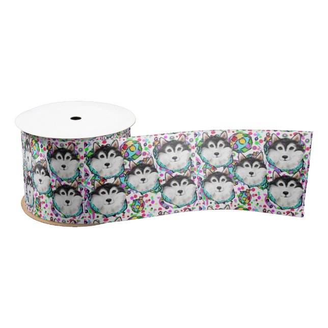 ALASKAN MALAMUTE - CHRISTMAS SATIN RIBBON (Spool)