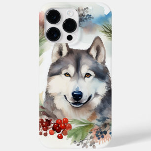 Alaskan Malamute Christmas Wreath Festive Pup Case-Mate iPhone 14 Pro Max Case