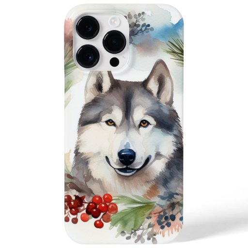 Alaskan Malamute Christmas Wreath Festive Pup  Case-Mate iPhone 14 Pro Max Case