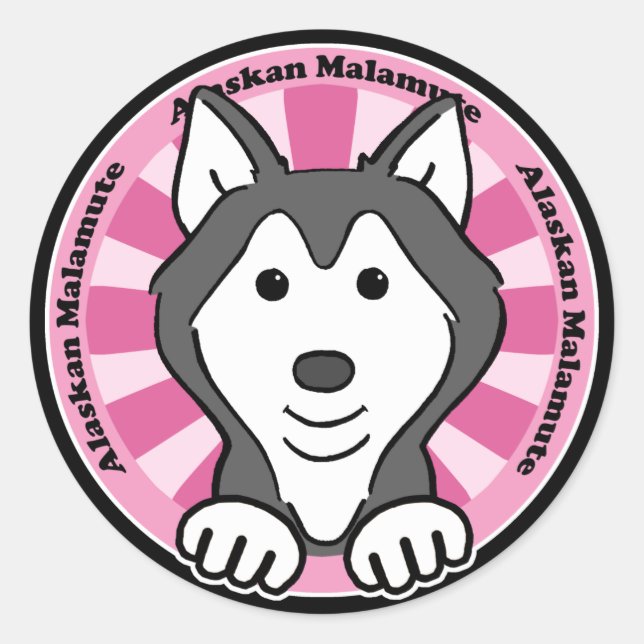 Alaskan Malamute Classic Round Sticker (Front)