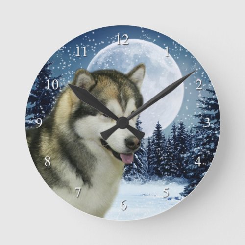 Alaskan Malamute Clock