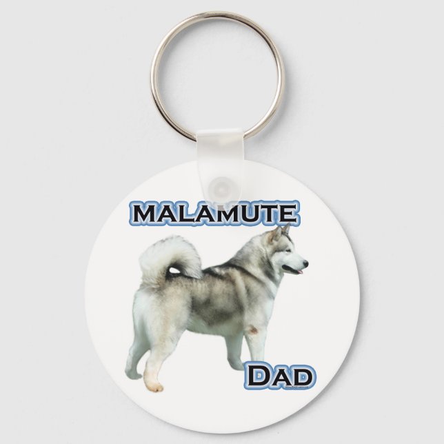 Alaskan Malamute Dad 4 - Keychain (Front)