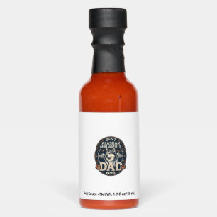 Alaskan Malamute Dad Dog Portrait Mountains Badge Hot Sauces