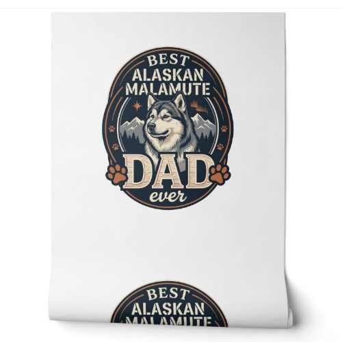 Alaskan Malamute Dad Dog Portrait Mountains Badge Wallpaper