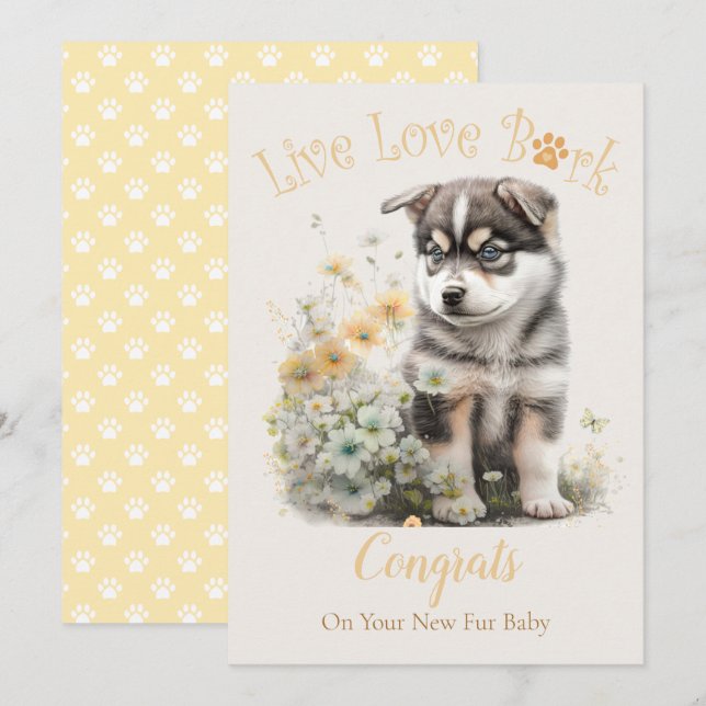 Alaskan Malamute Dog Adoption, Gotcha Day Card (Front/Back)
