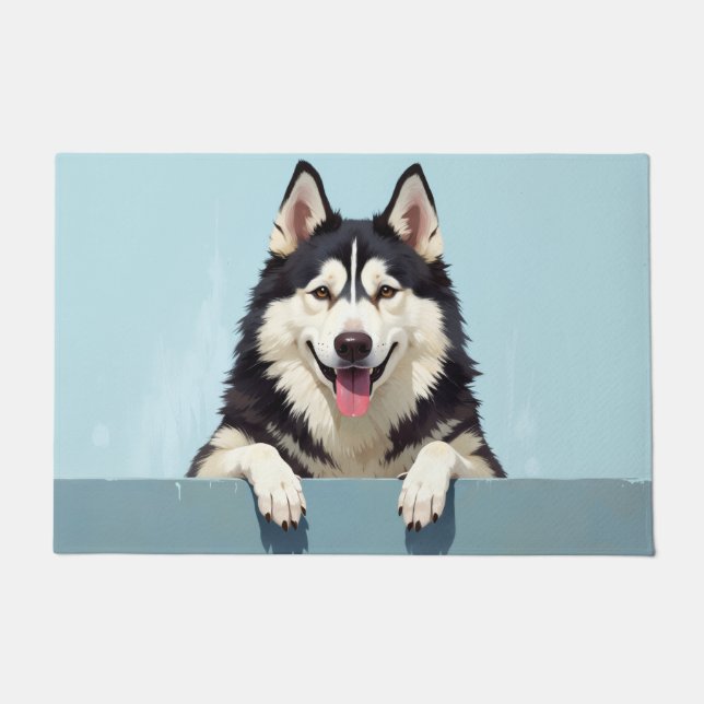 Alaskan Malamute Dog Art Doormat (Front)