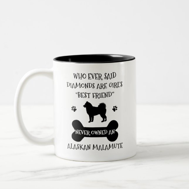 Alaskan Malamute Dog Best Friend Two-Tone Coffee Mug (Left)