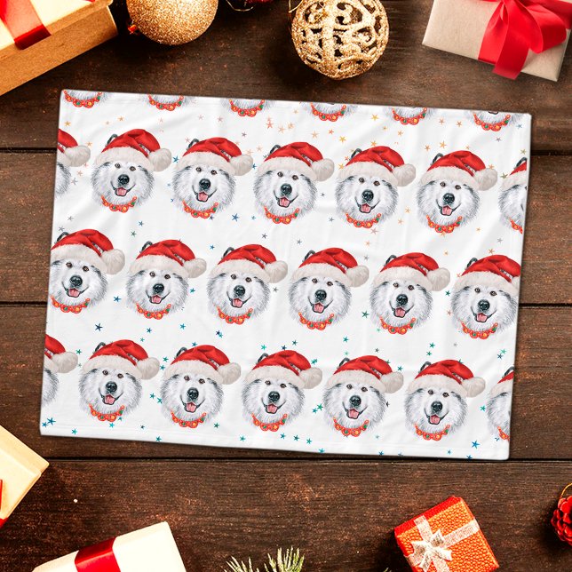 Alaskan Malamute Dog Breed Christmas Stars Fleece Blanket (Creator Uploaded)