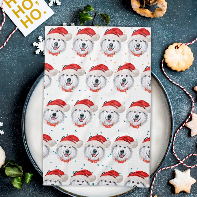 Alaskan Malamute Dog Breed Christmas Stars Kitchen Towel (Creator Uploaded)