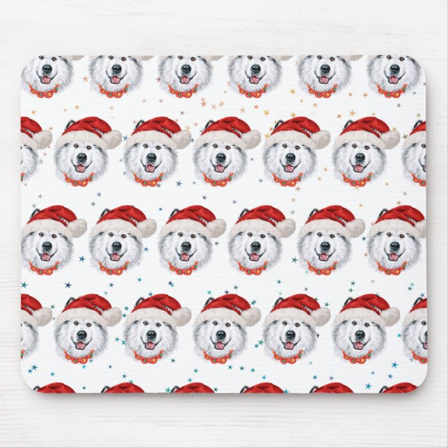 Alaskan Malamute Dog Breed Christmas Stars Mouse Pad (Front)