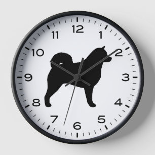 Alaskan Malamute Dog Breed Silhouette Clock