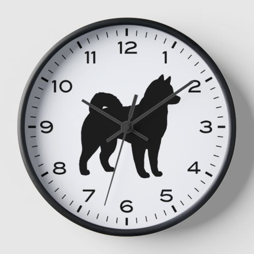 Alaskan Malamute Dog Breed Silhouette Clock