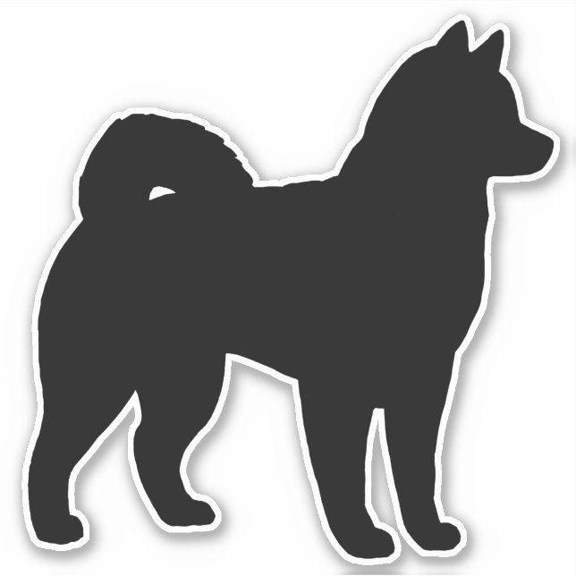 Alaskan Malamute Dog Breed Silhouette Vinyl Sticker (Front)