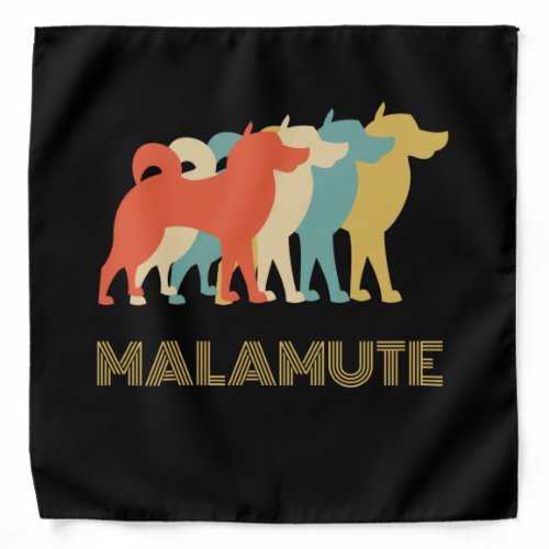 Alaskan Malamute Dog Breed Vintage Look Design Bandana
