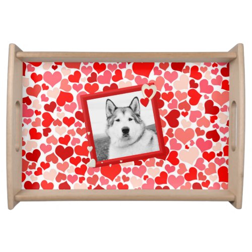 Alaskan Malamute Dog Heart Serving Tray