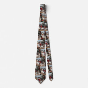 Alaskan Malamute Dog in Snow Christmas Neck Tie