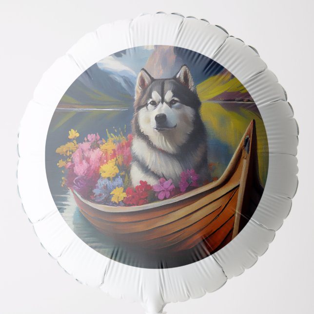 Alaskan Malamute Dog on Paddle: A Scenic Adventure Balloon (Front)