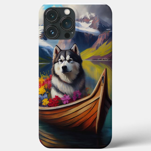 Alaskan Malamute Dog on Paddle: A Scenic Adventure Case-Mate iPhone Case (Back)