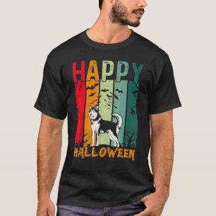 Alaskan Malamute Dog Retro Halloween Dinner Part T-Shirt
