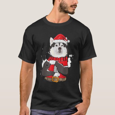 Alaskan Malamute Dog Santa I Love Mom Tattoo Ugly  T-Shirt