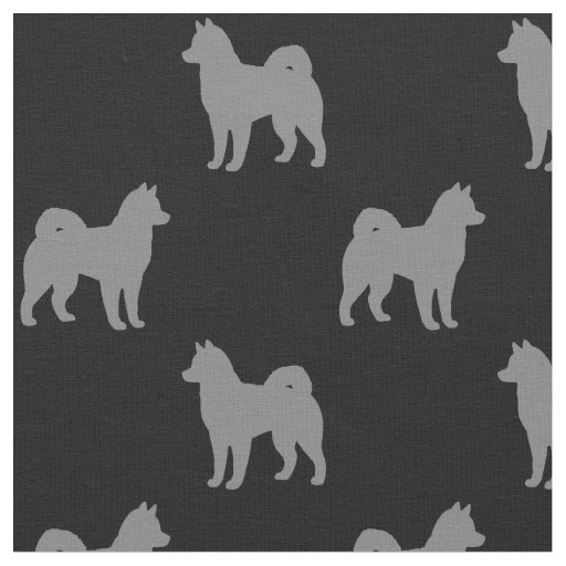 Alaskan Malamute Dog Silhouettes Patterned Fabric