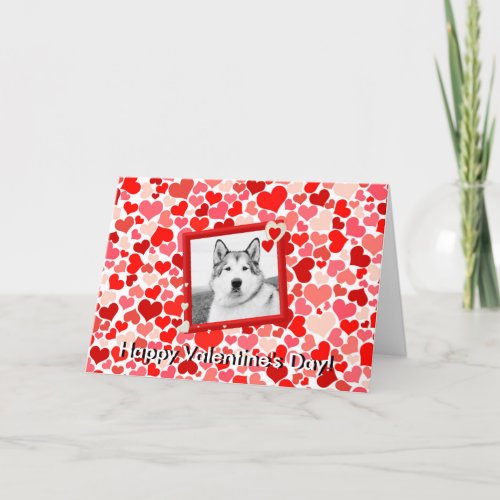 Alaskan Malamute Dog Valentines Heart Greeting Holiday Card