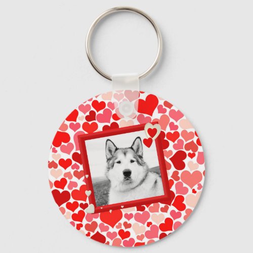 Alaskan Malamute Dog Valentines Heart Keychain