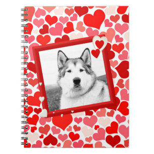 Alaskan Malamute Dog Valentines Heart Notebook