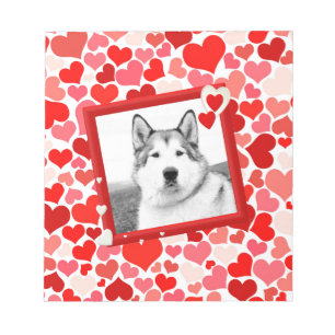 Alaskan Malamute Dog Valentines Heart Notepad