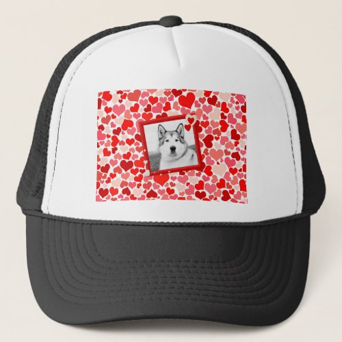 Alaskan Malamute Dog Valentines Heart Trucker Hat