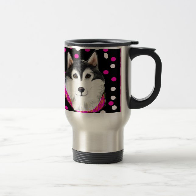 Alaskan Malamute Easter Travel Mug (Right)