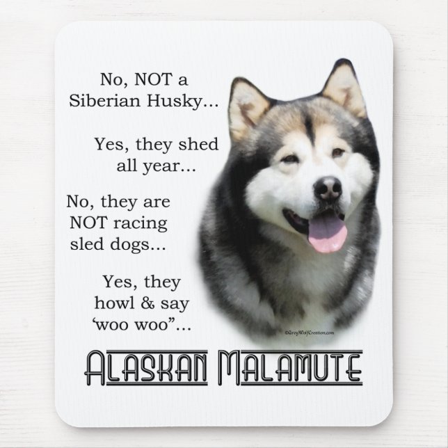 Alaskan Malamute FAQ Mouse Pad (Front)