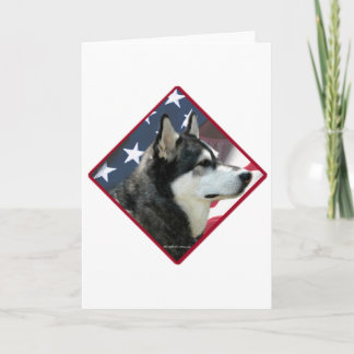 Alaskan Malamute Flag 2 Holiday Card
