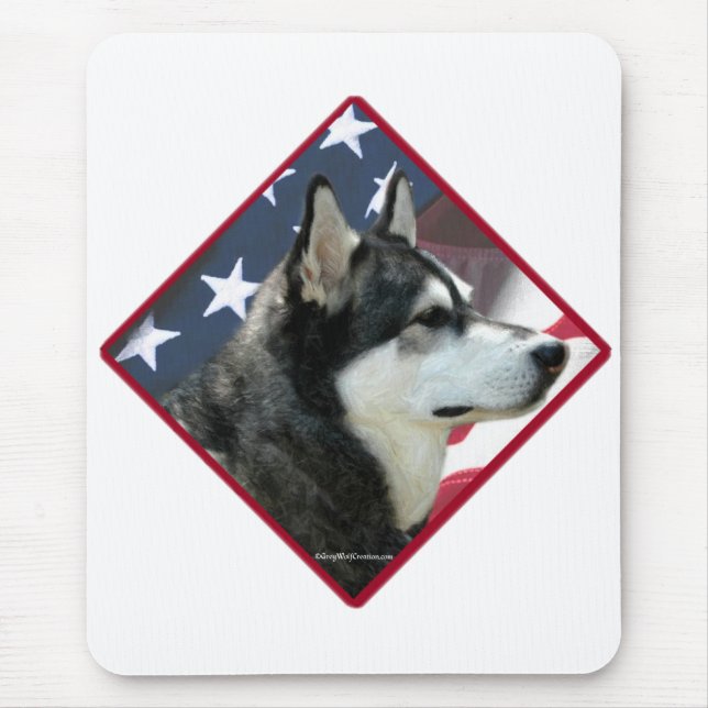 Alaskan Malamute Flag 2 Mouse Pad (Front)