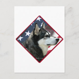 Alaskan Malamute Flag 2 Postcard