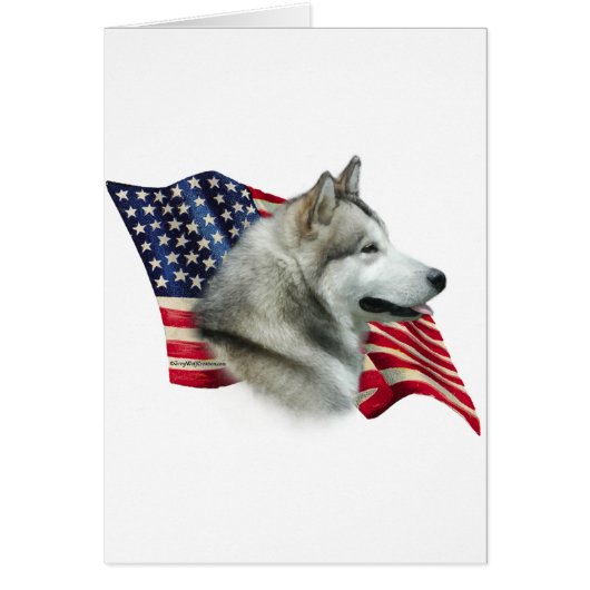 Alaskan Malamute Flag Cards (Front)