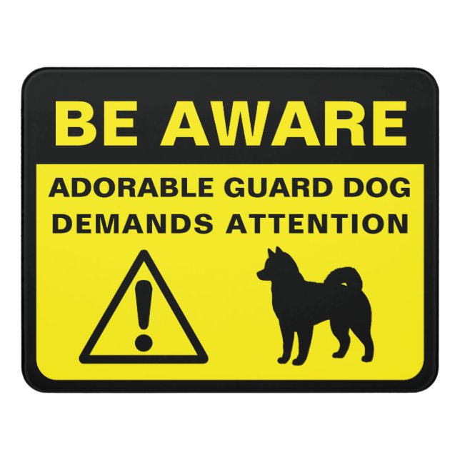 Alaskan Malamute Funny Guard Dog Warning Sign (Contemporary Front)